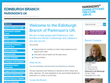 Tablet Screenshot of edinburghparkinsons.org